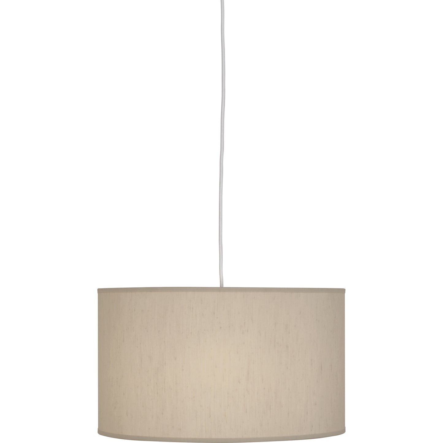 Elena Medium Pendant – Painted White with Bone Dupioni Fabric Shade
