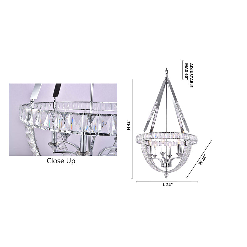 Silver/Matte Black Basket Chandelier