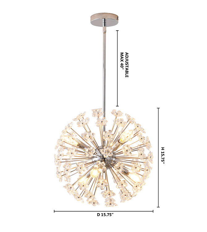 Clear Crystal Sputnik Flower Pendant