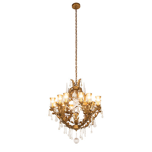 30" Wide French Baroque 13 Light Chandelier