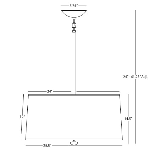 Penelope Pendant – Polished Nickel with Black Ceramik Parchment Shade