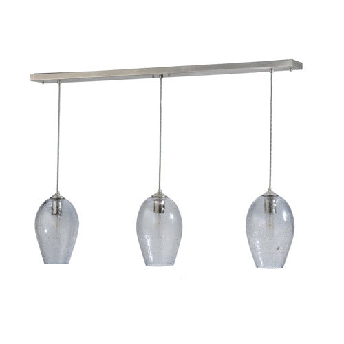44" Long Crackle Orb Mouth Blown 3 LT Island Pendant by Meyda Lighting