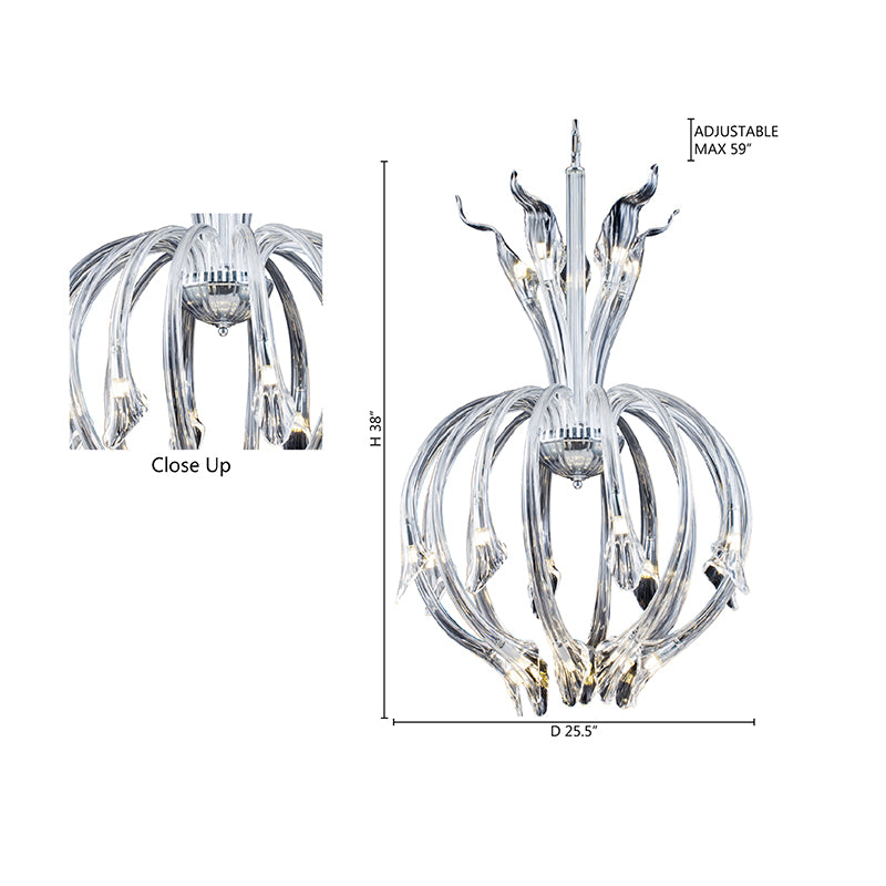 Hand Blown Glass Chandelier