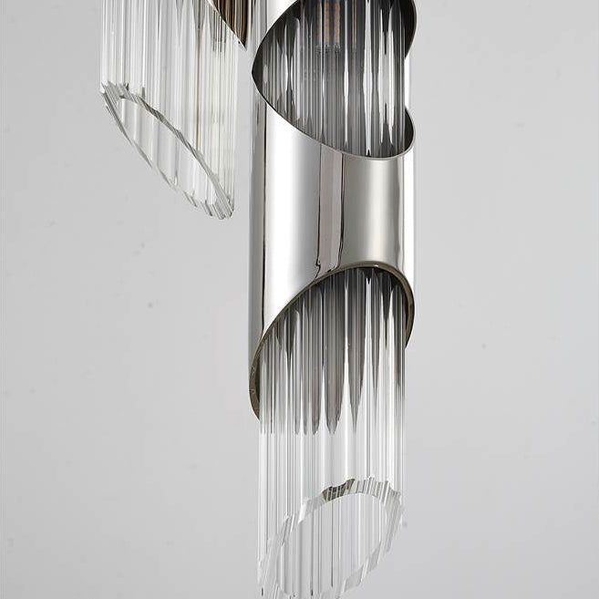Chrome Stainless Steel Pendant Light with Clear Glass Shade