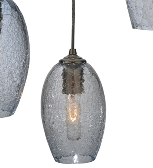 20"W Crackle Orb 3 LT Mouth Blown Cascading Pendant by Meyda Lighting