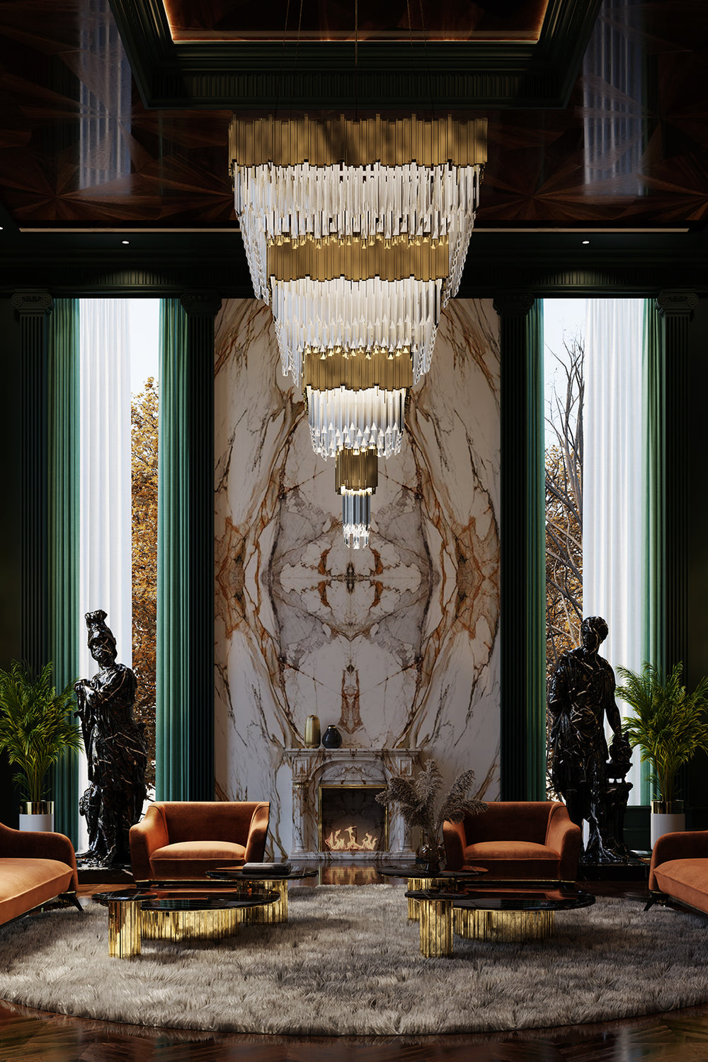 Empire Square Chandelier by Luxxu