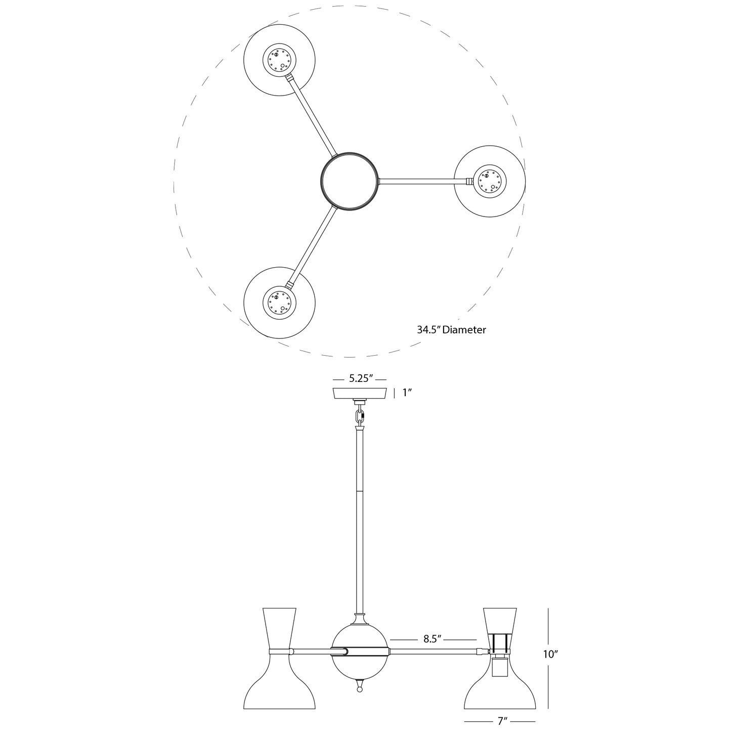 Clare Three Light Chandelier