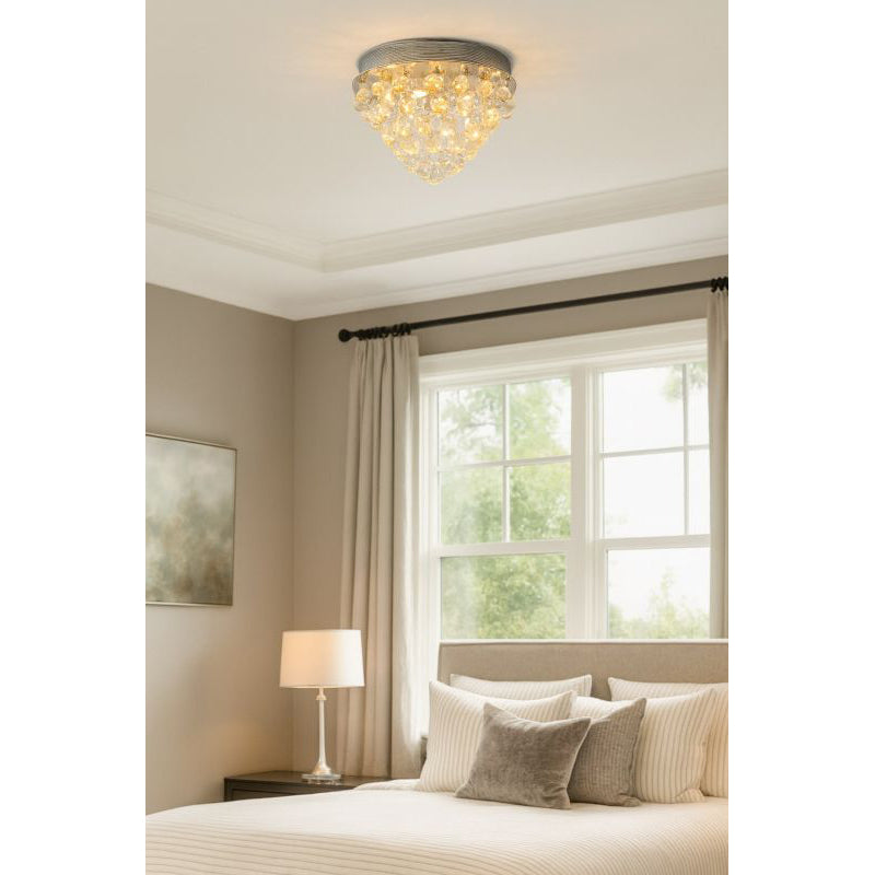Clear Crystal Semi Flush Mount