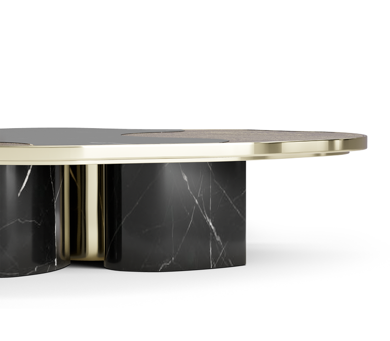 OPHELIA NERO MARQUINA MARBLE AND GOLD CENTER