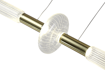 Contemporary Gold LED Chandelier with Glass Linear Design by Bethel International