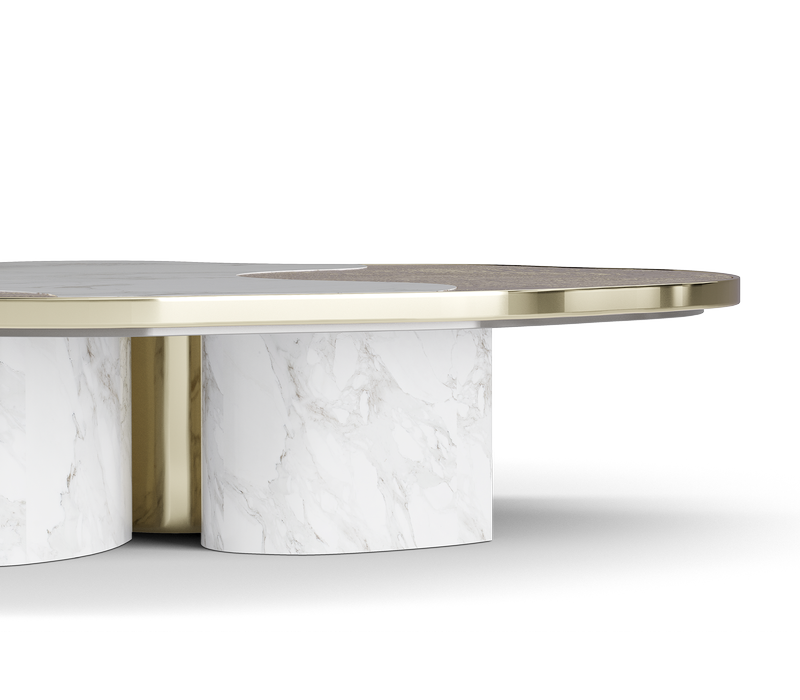 Opelia Calacatta Marble & Gold Center Table