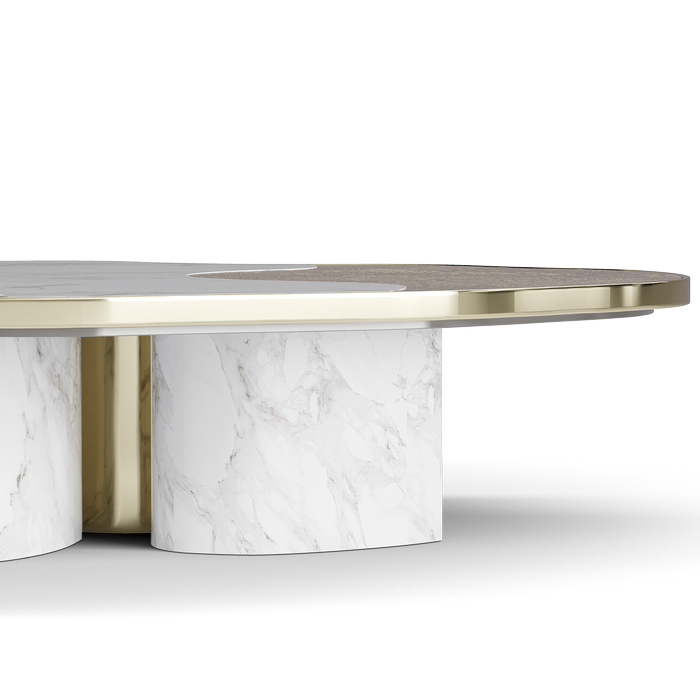 Opelia Calacatta Marble & Gold Center Table