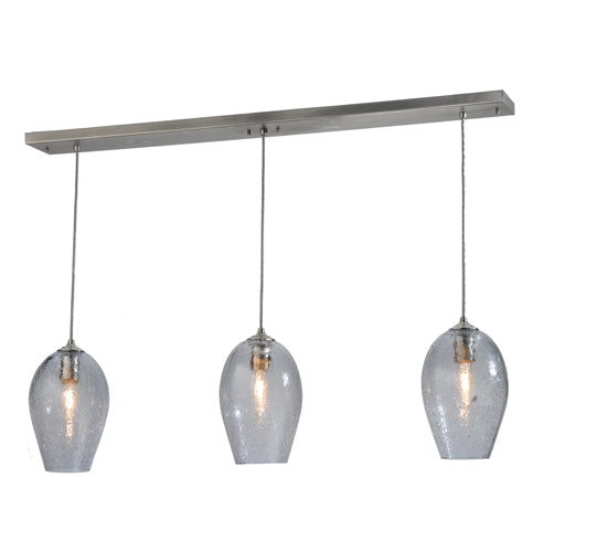 44" Long Crackle Orb Mouth Blown 3 LT Island Pendant by Meyda Lighting