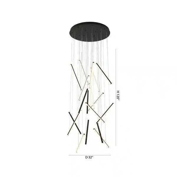 Satin Black LED Chandelier