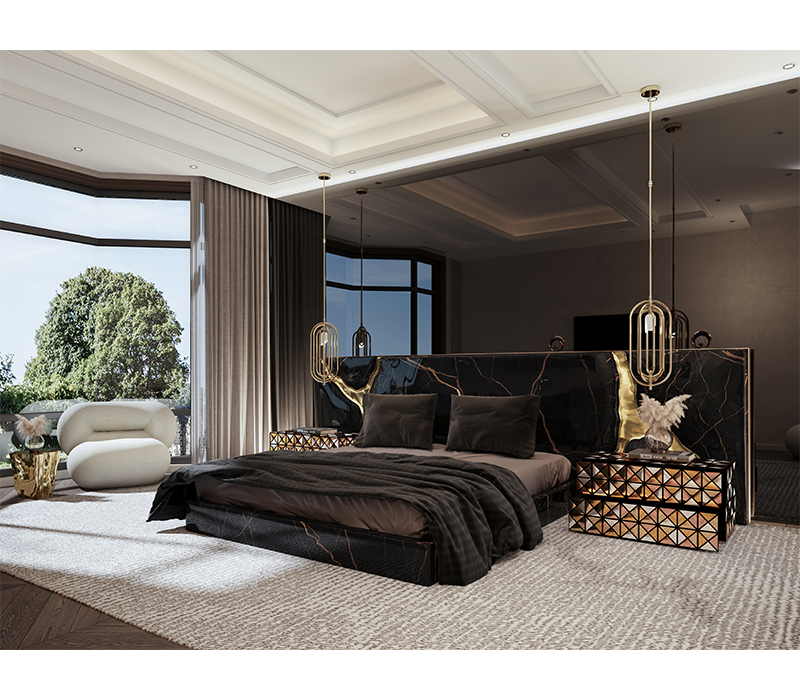 Lapiaz Black Bed & Headboard