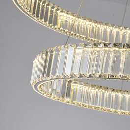 Two Tier Crystal Halo Ring Chandelier
