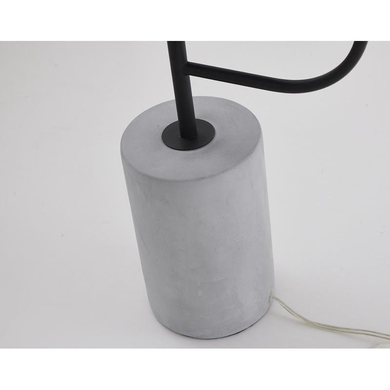 Matte Black Floor Lamp with Concrete Base