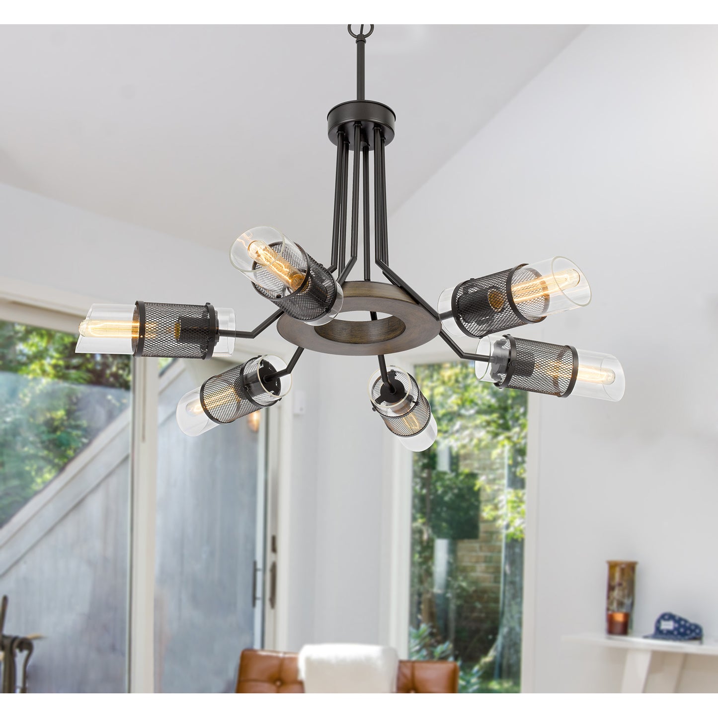 Savona 6-Light Wood & Metal Chandelier