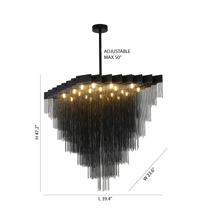 Satin Black Prism Chandelier