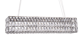 Rectangular Clear Crystal LED Chandelier