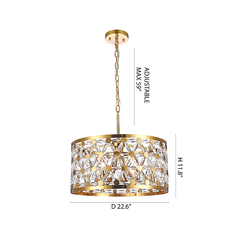Copper Drum Shade Chandelier