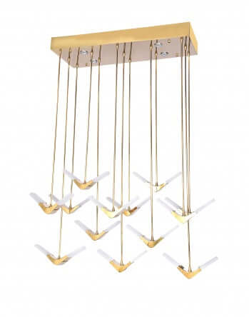 Gold Boomerang LED Chandelier