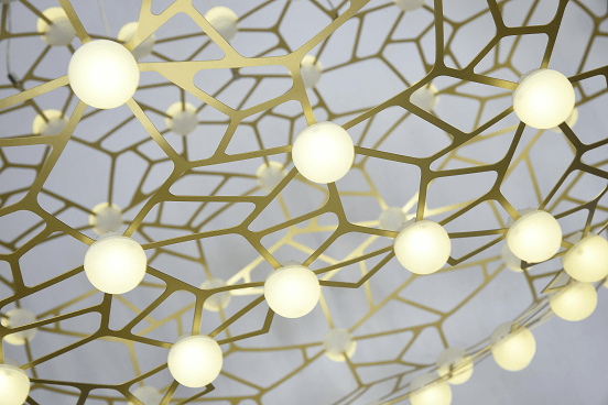 Gold Honeycomb LED Chandelier