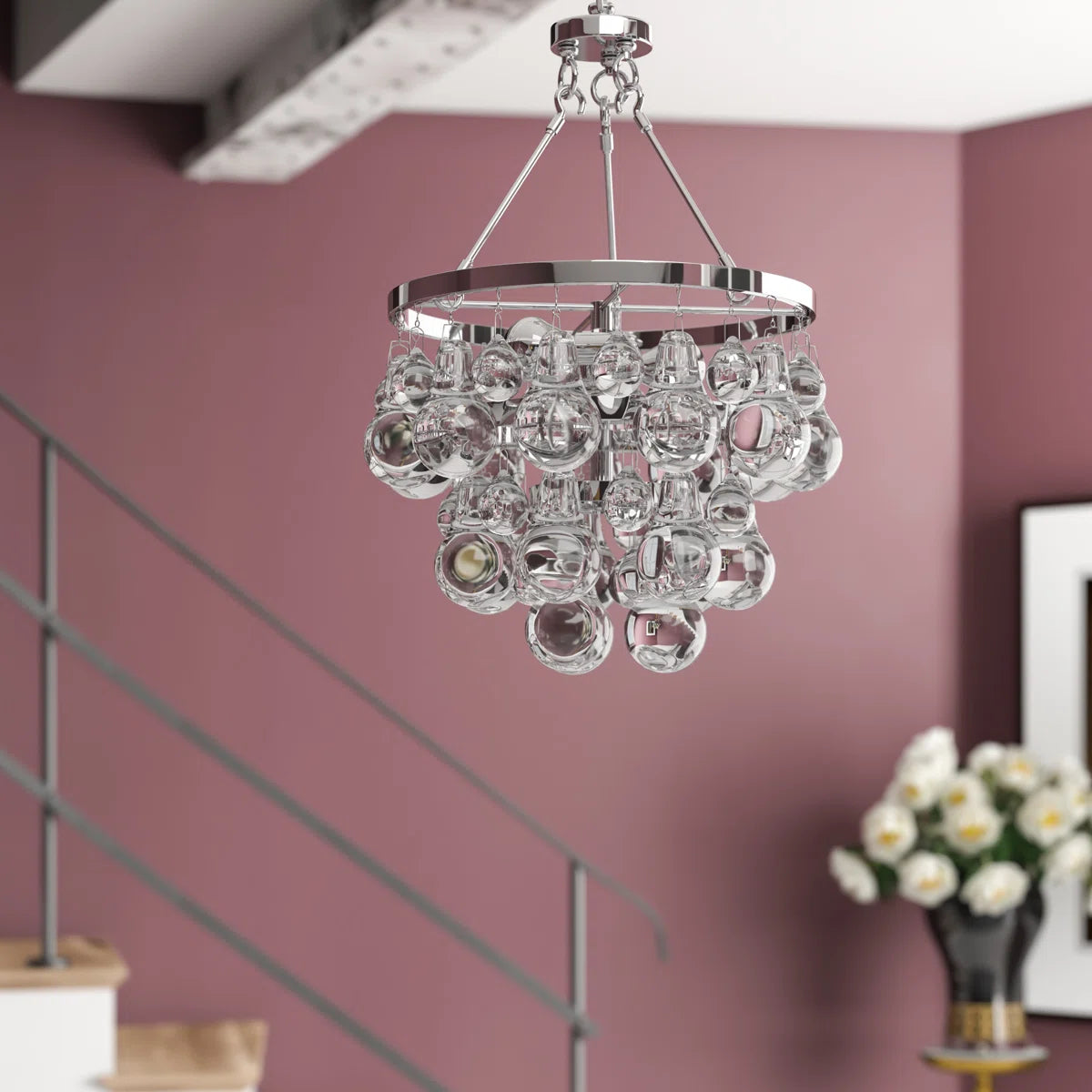 Bling Pendant Polished Nickel/Antique Brass