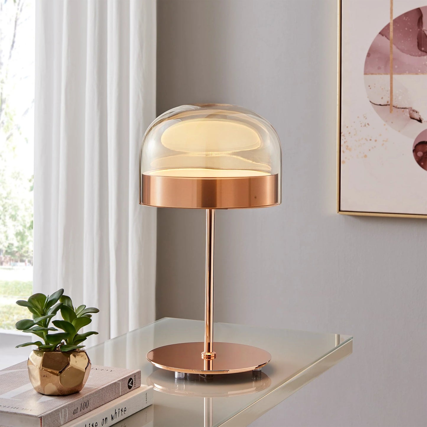 Iron And Champagne Glass Table Lamp