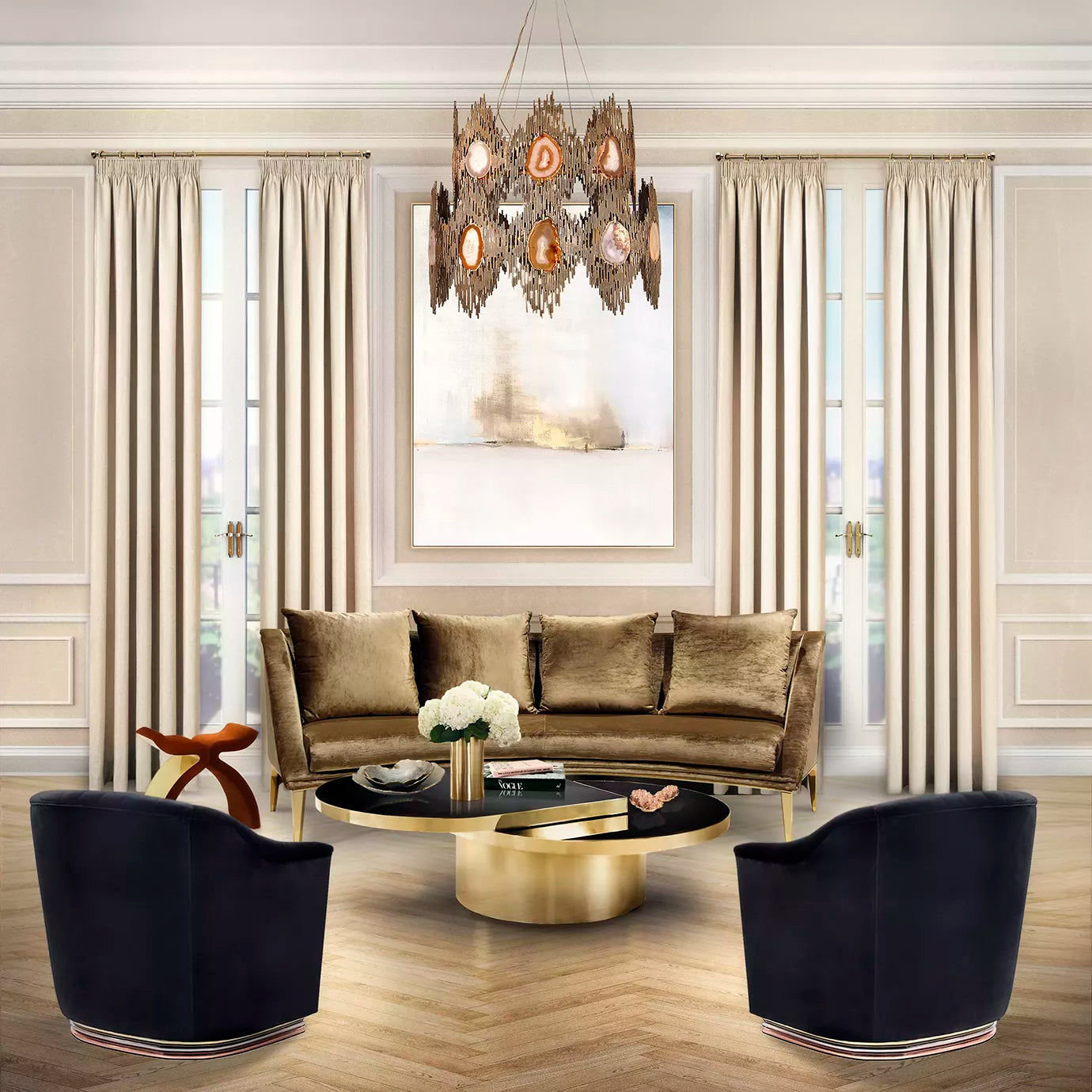 Vivre 2 Rings Chandelier by Koket