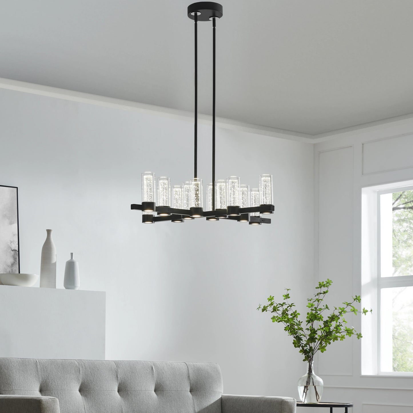Victory 12 Lights Chandelier // Matte Black