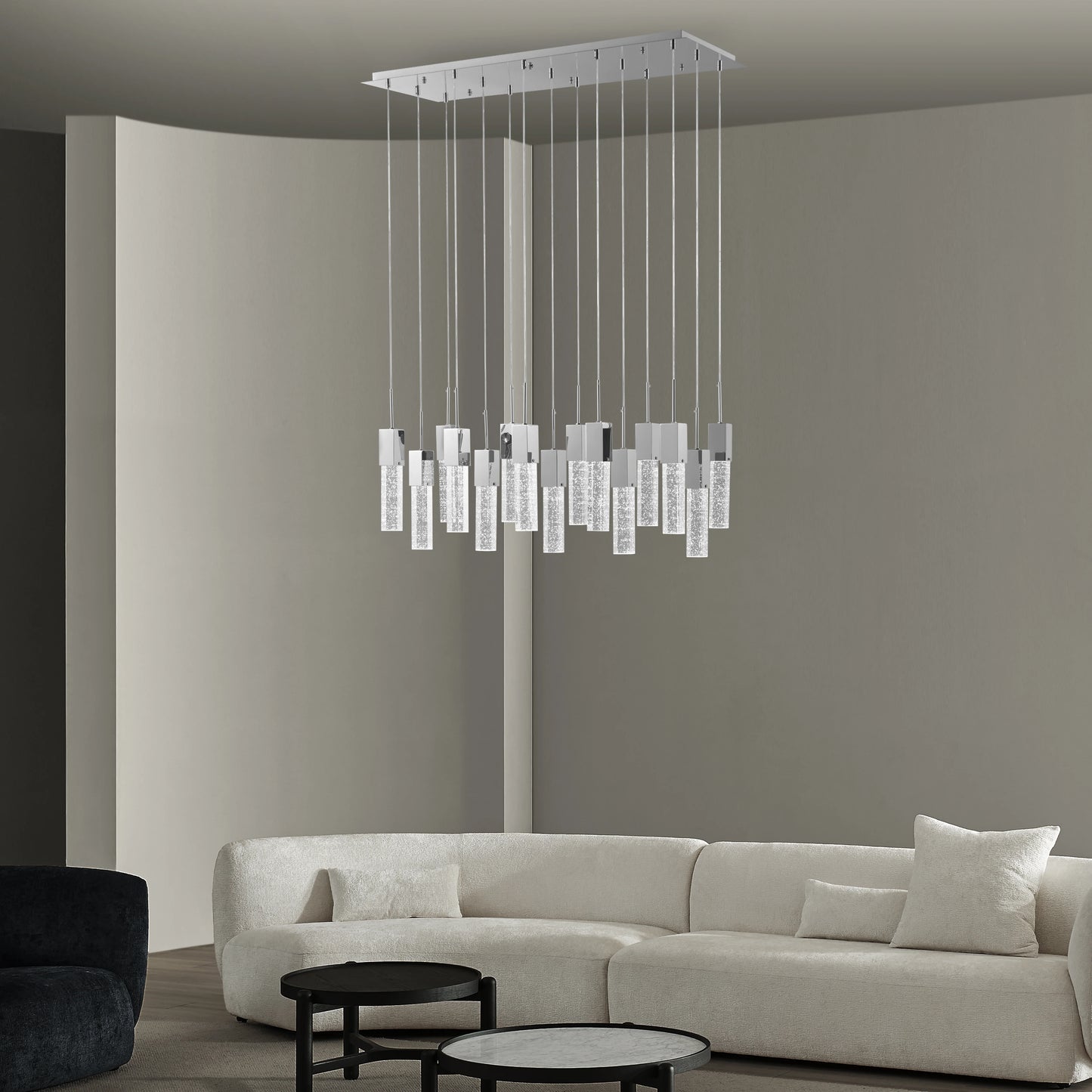 15 Lights Short Acrylic Sparkling Night Chandelier