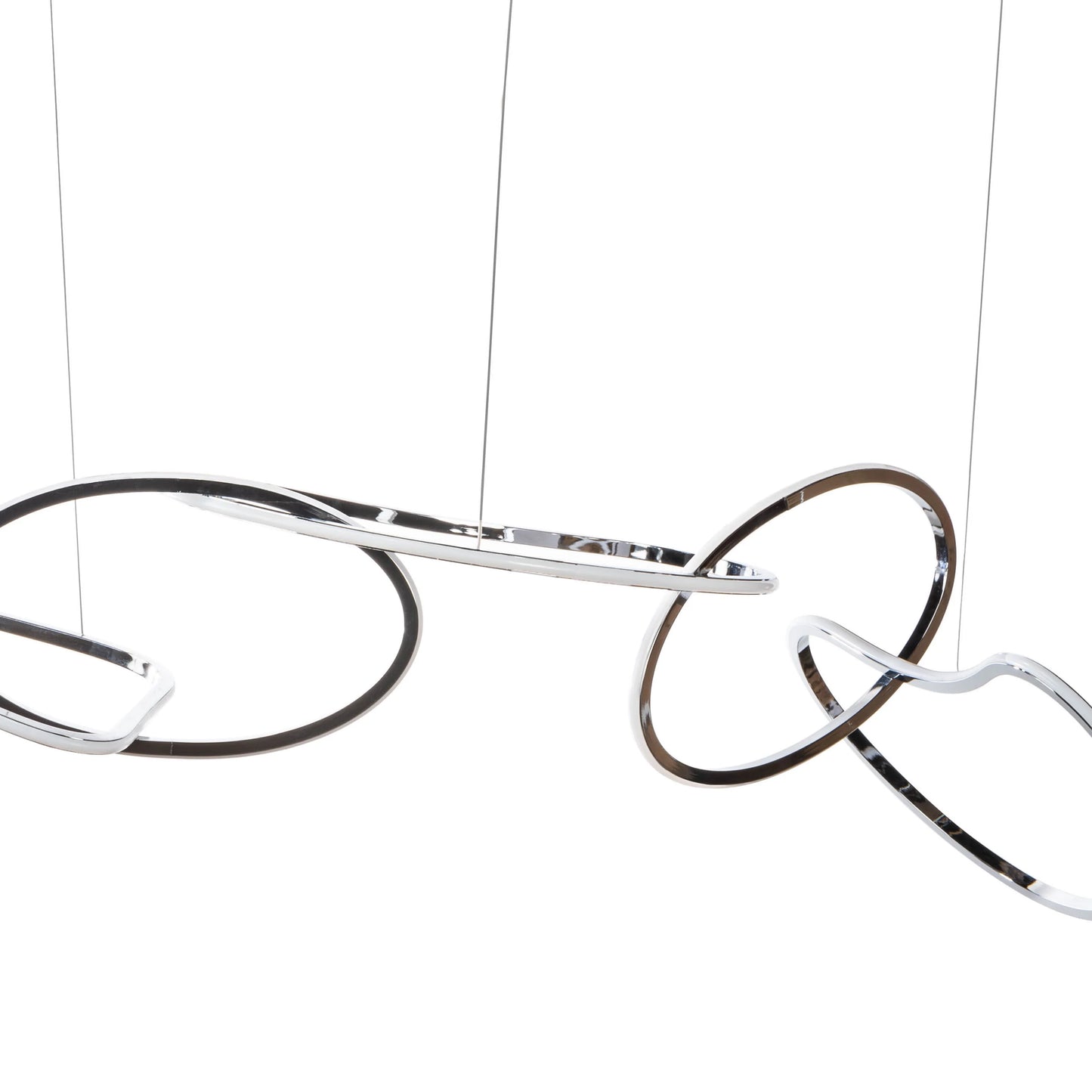 Seoul LED Hoops Rectangular Chrome Chandelier