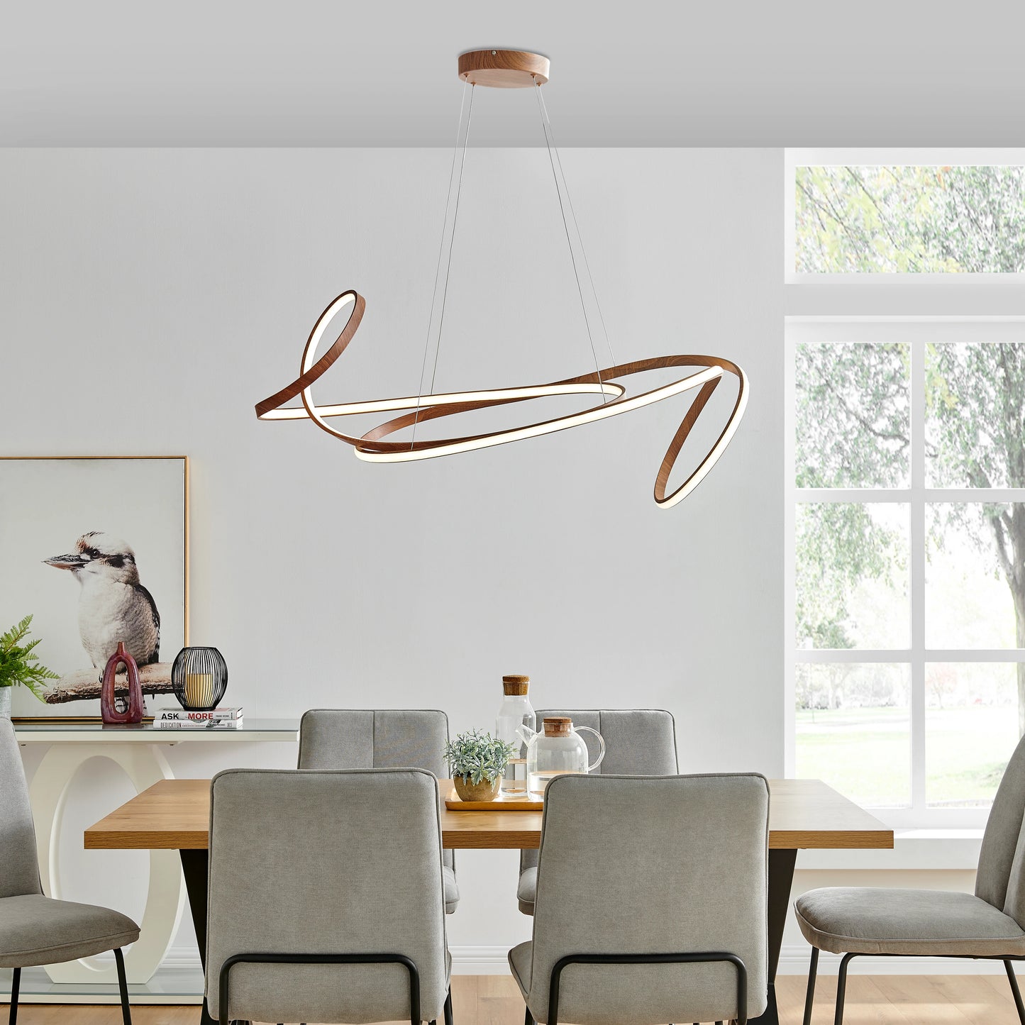 Light Wood Moscow LED Chandelier