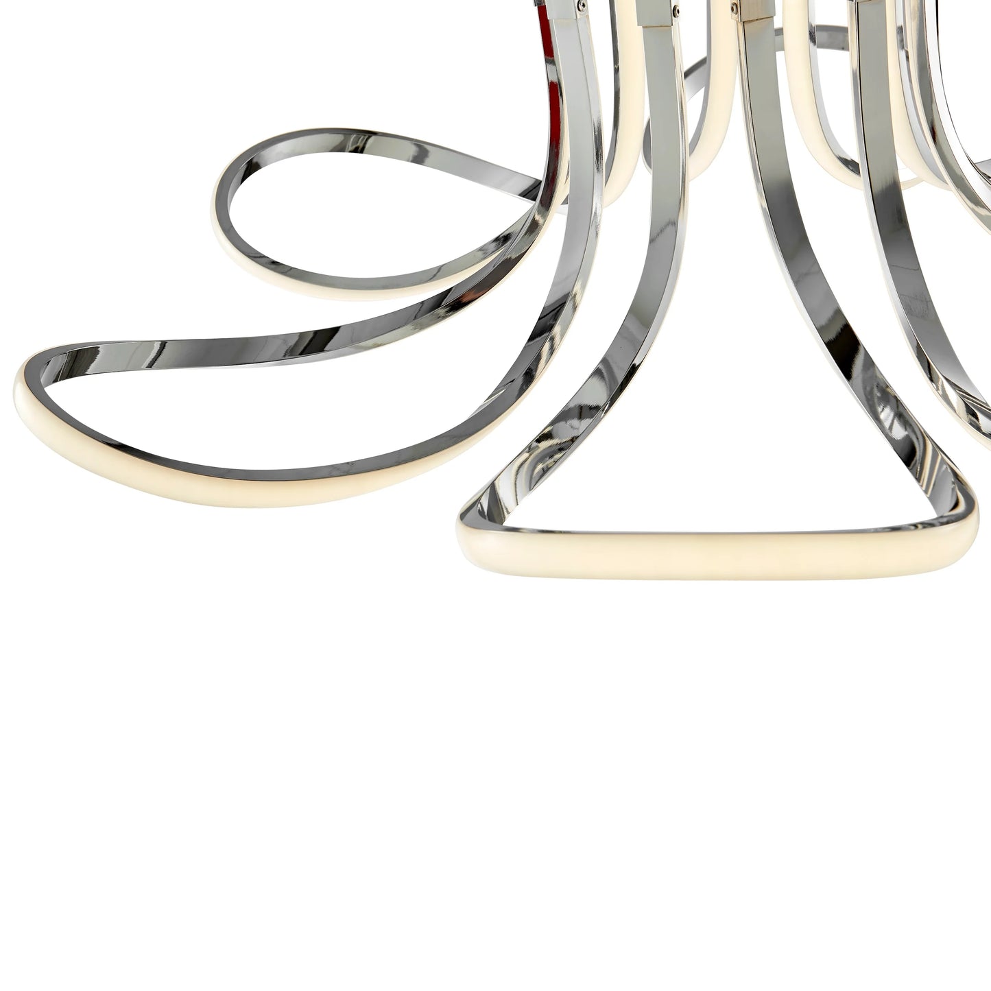 Chrome 6 Petal Flower DimmableI LED Flush Mount Lamp