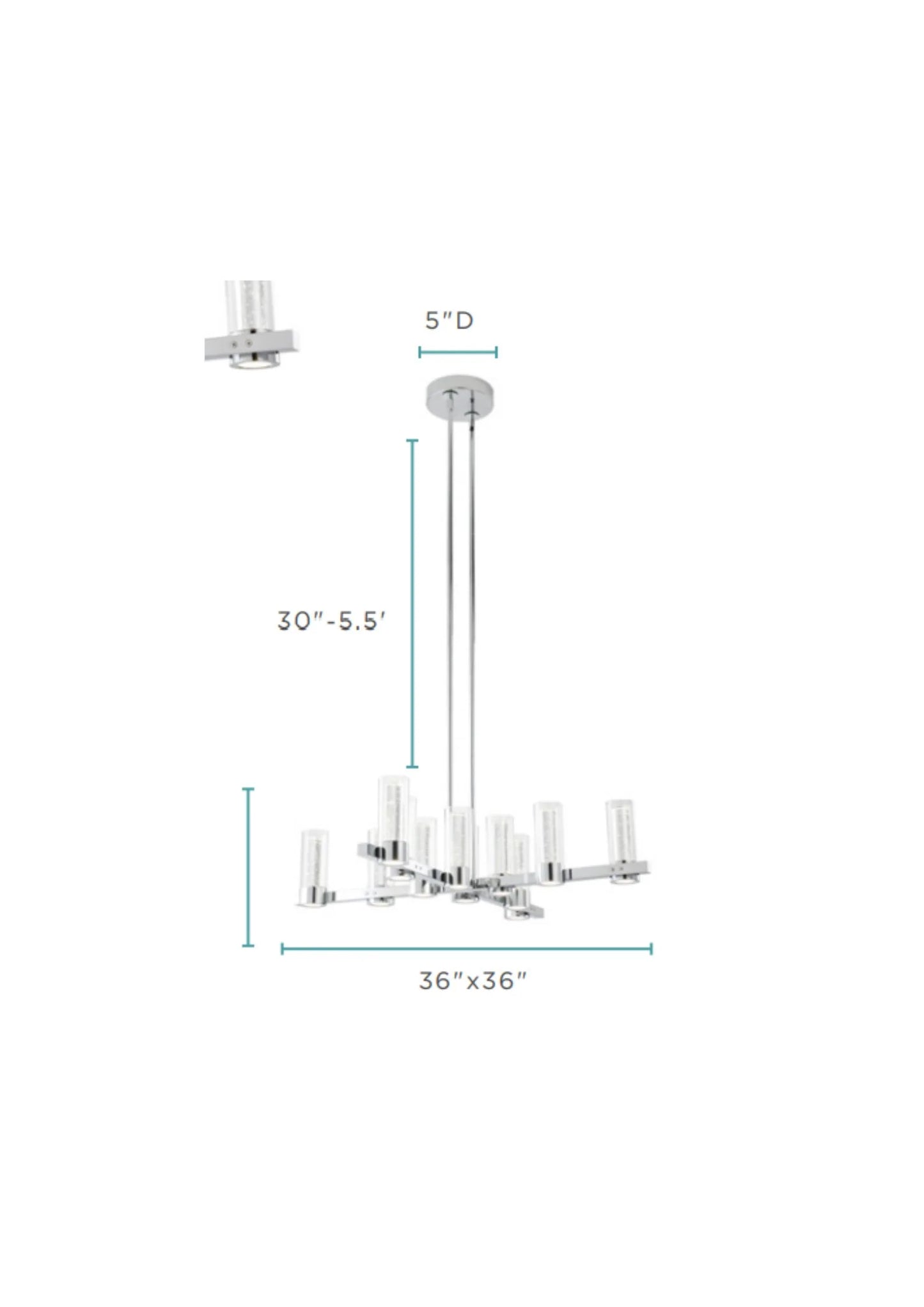 Victory 12 Lights Chandelier // Chrome
