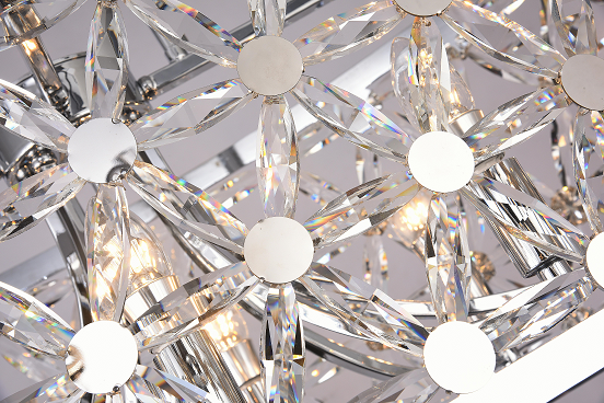 Chrome Oval Frame Chandelier