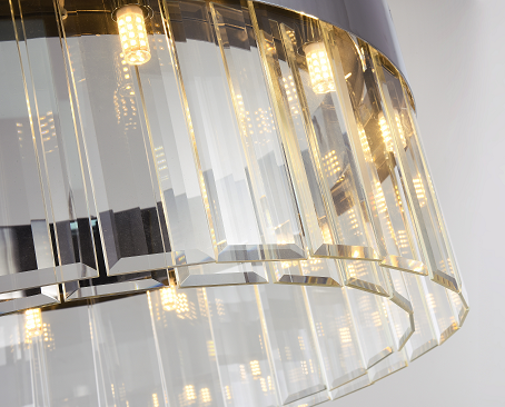 Round Chandelier With Clear Crystal Hanging Drops
