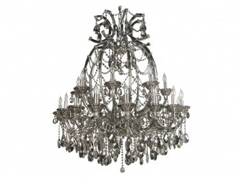Smoke Crystal Chandelier with Chrome Hardware