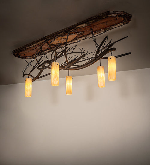 71" Long Winter Solstice Cilindro 5 Light Oblong Chandelier by Meyda Lighting