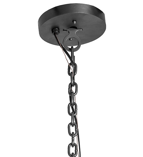 54" Wide Barrel Stave Metallo 10 Light Chandelier