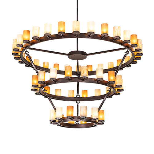 84" Wide Noziroh Ring 60 Light Three Tier Chandelier