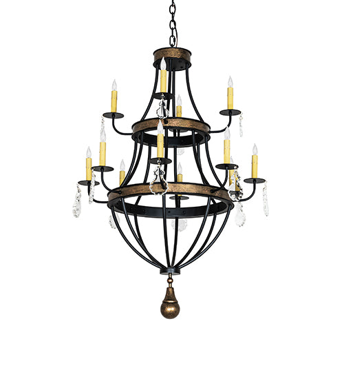 30" Wide Georgetown 12 Light Chandelier