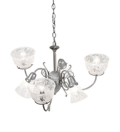 30" Wide Gas & Electric 6 Light Chandelier
