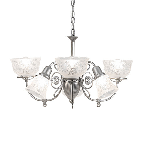 30" Wide Gas & Electric 6 Light Chandelier