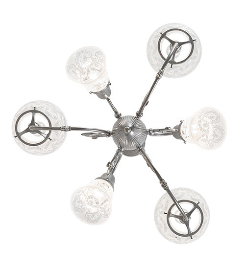30" Wide Gas & Electric 6 Light Chandelier