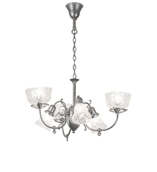 30" Wide Gas & Electric 6 Light Chandelier