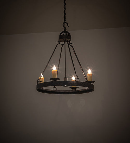 28" Wide Lakeshore 4 Light W/Downlight Chandelier