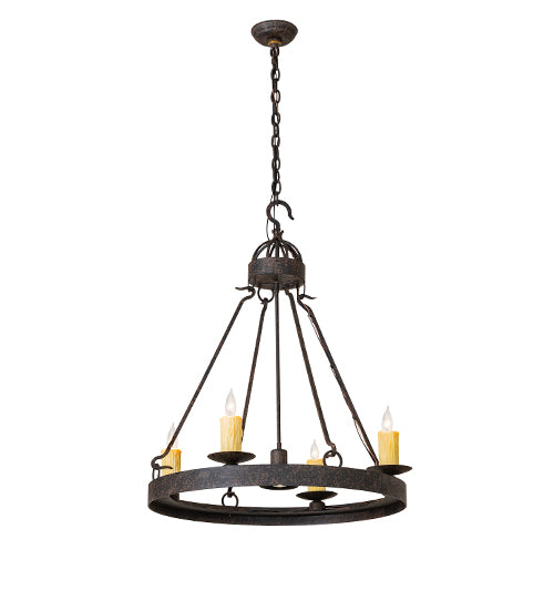 28" Wide Lakeshore 4 Light W/Downlight Chandelier