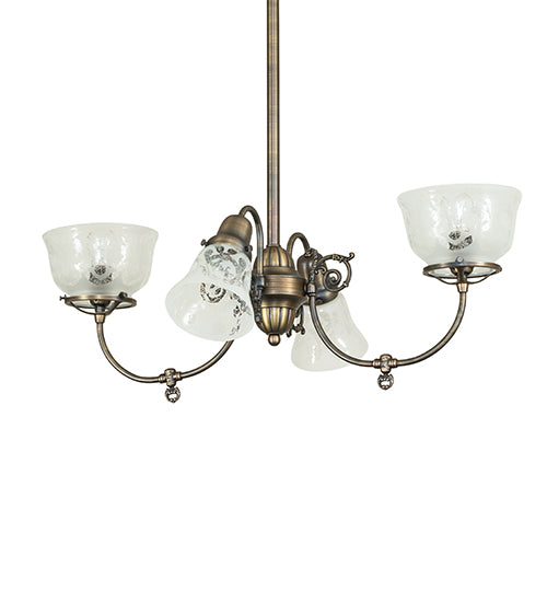 28" Wide Revival Gas & Electric 4 Light Chandelier